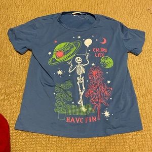 medium blue graphic tee